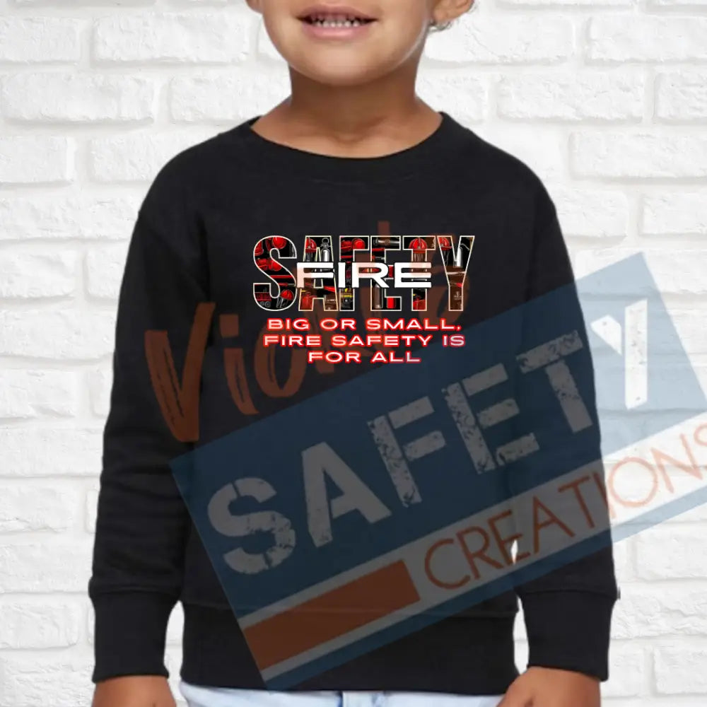 Fire Safety (Adult Youth Toddler Infant Sizes) Crew Sweatshirt / TODDLER-2T Adult Clothing