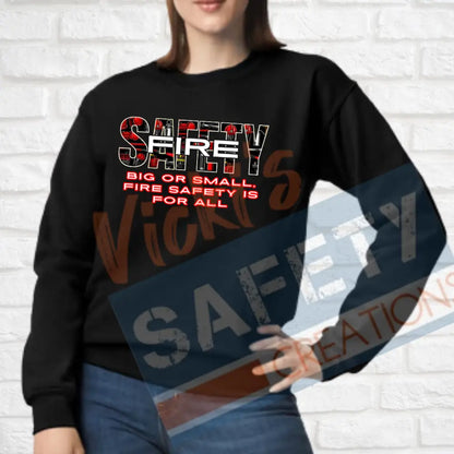 Fire Safety (Adult Youth Toddler Infant Sizes) Crew Sweatshirt / ADULT-Small Adult Clothing