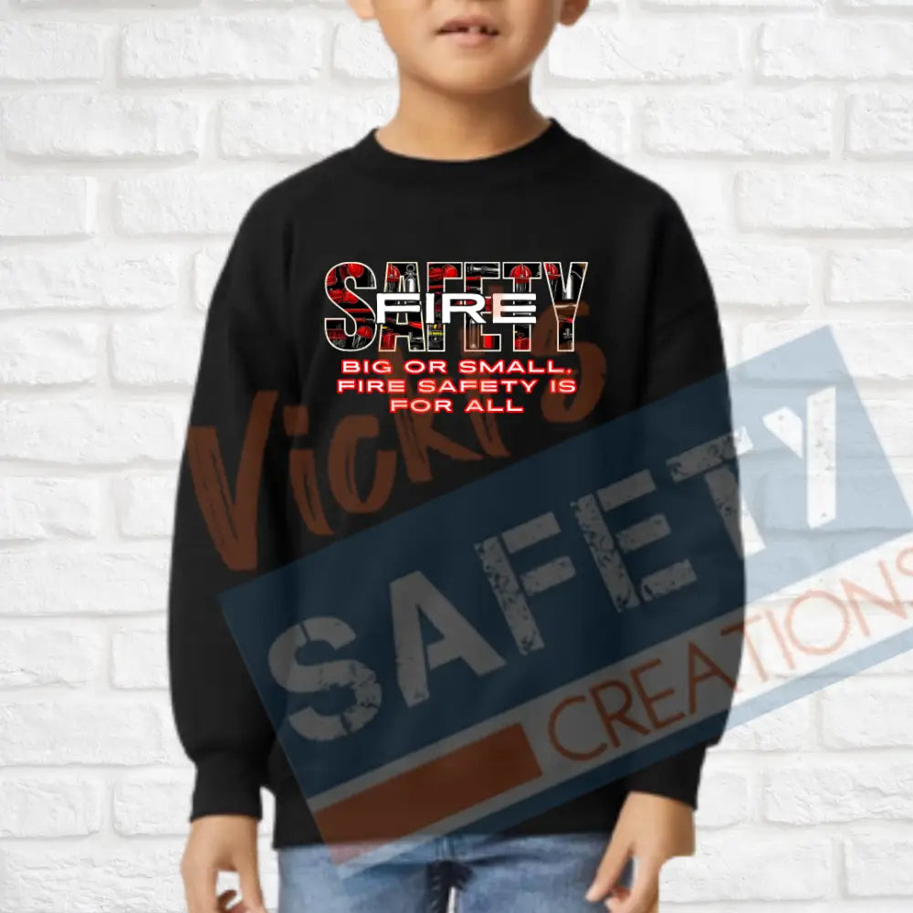 Fire Safety (Adult Youth Toddler Infant Sizes) Crew Sweatshirt / YOUTH-XSmall Adult Clothing