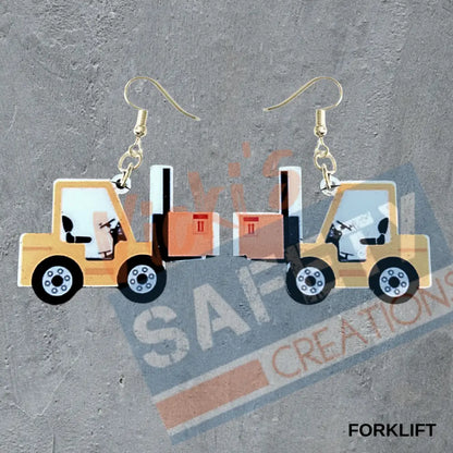 Forklift Dangle Earrings Earrings