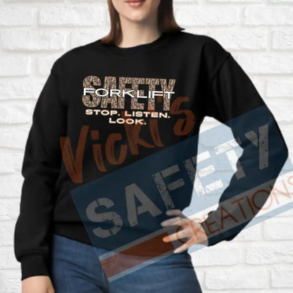 Forklift Safety (Adult Youth Toddler Infant Sizes) Crew Sweatshirt / ADULT-Small Adult Clothing