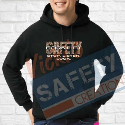 Forklift Safety (Adult Youth Toddler Infant Sizes) Hoodie / ADULT-Small Adult Clothing