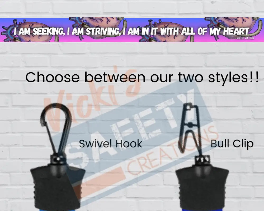 FULL COLOR LANYARD (asst. colors) - LVAD Heart Purple / Swivel Clip Badge Holder