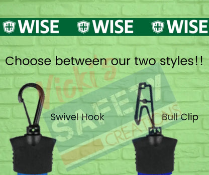 Full Color Lanyard (asst. colors) WISE Green / Bull CIip Badge Holder