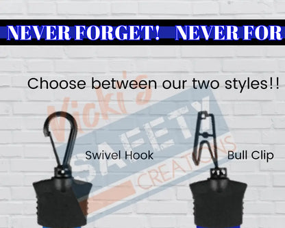 FULL COLOR LANYARD - NEVER FORGET (Police Firefighters etc) Swivel Clip / Police Badge Holder