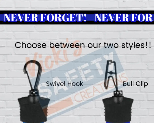 FULL COLOR LANYARD - NEVER FORGET (Police Firefighters etc) Swivel Clip / Police Badge Holder