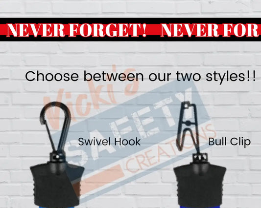 FULL COLOR LANYARD - NEVER FORGET (Police Firefighters etc) Swivel Clip / Firefighter Badge Holder
