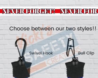 FULL COLOR LANYARD - NEVER FORGET (Police Firefighters etc) Swivel Clip / Nurse Badge Holder