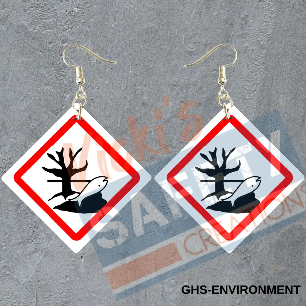 GHS Environmental Hazard Dangles Earrings