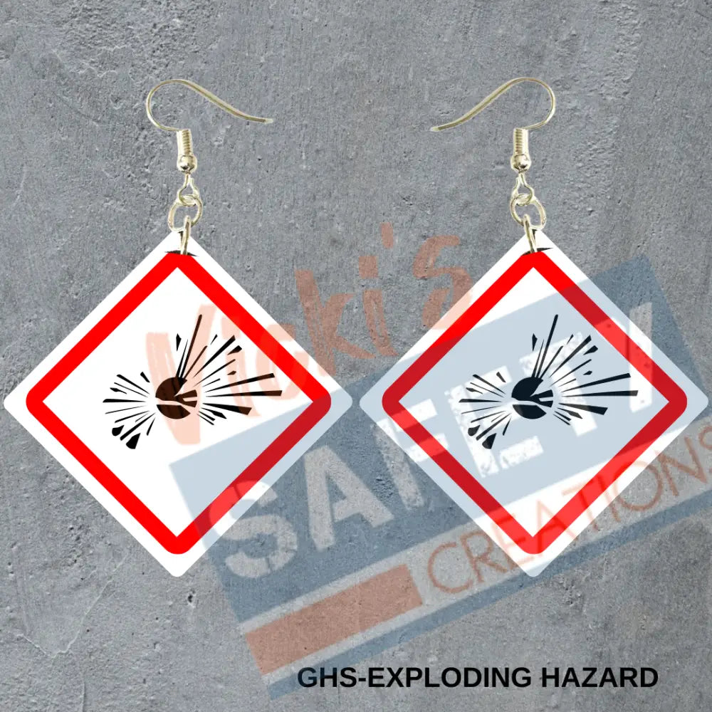 GHS Exploding Hazard Dangles Earrings