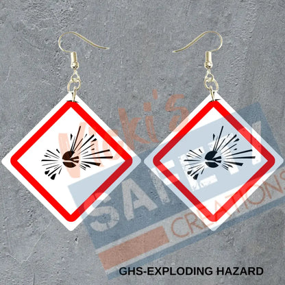 GHS Exploding Hazard Dangles Earrings