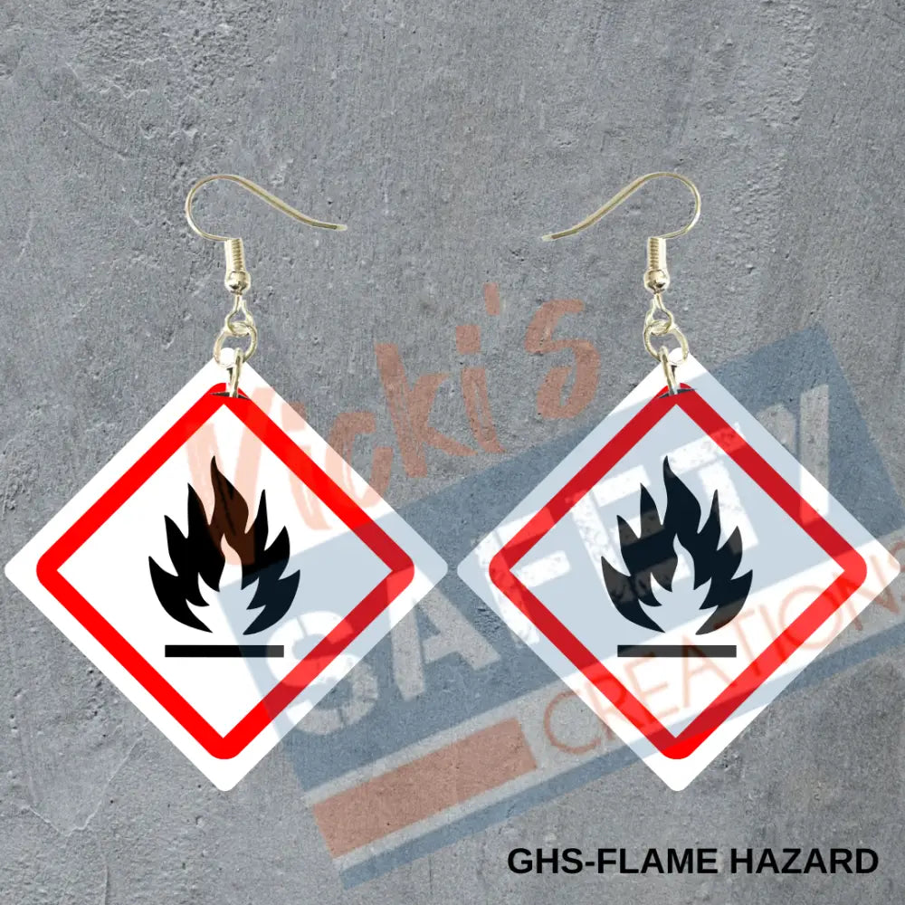 GHS Flame Hazard Dangles Earrings