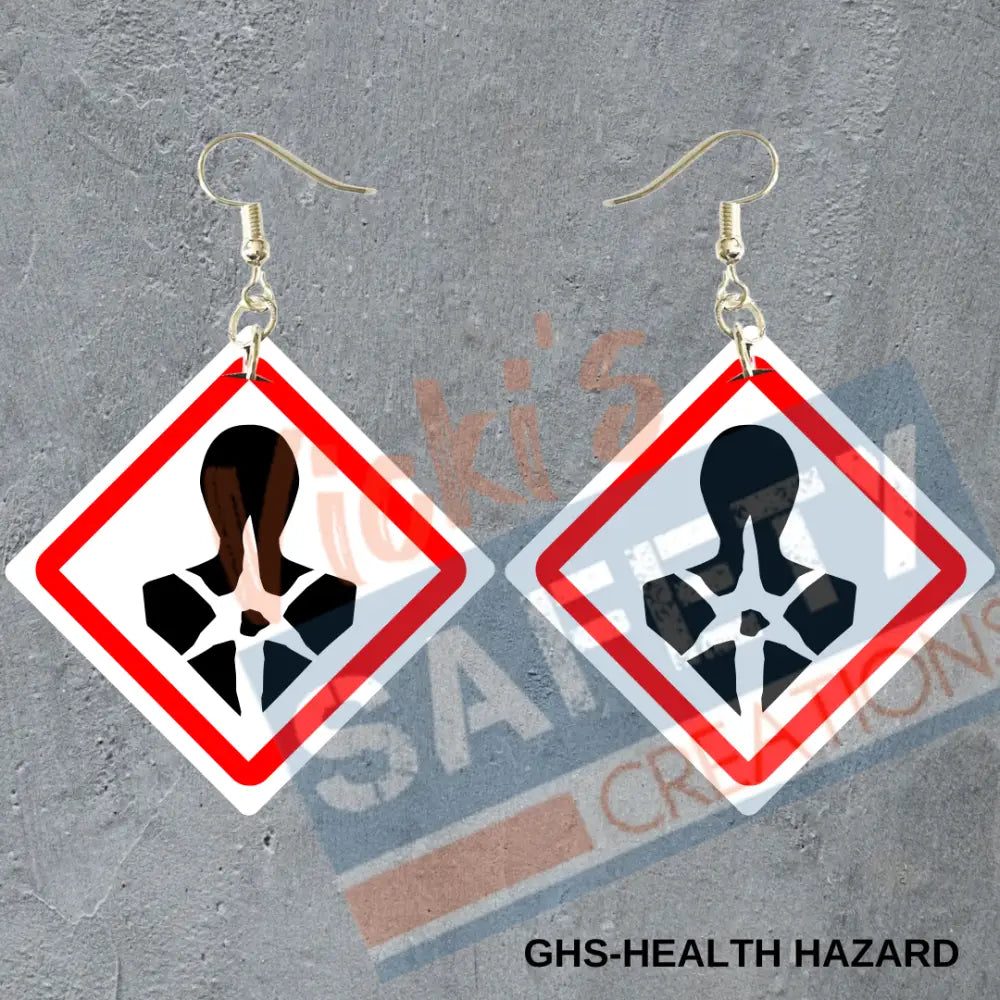 GHS Health Hazard Hazard Dangles Earrings