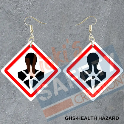 GHS Health Hazard Hazard Dangles Earrings