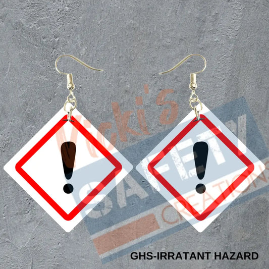 GHS Irritant Hazard Dangles Earrings