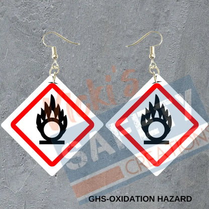 GHS Oxidation Hazard Dangles Earrings