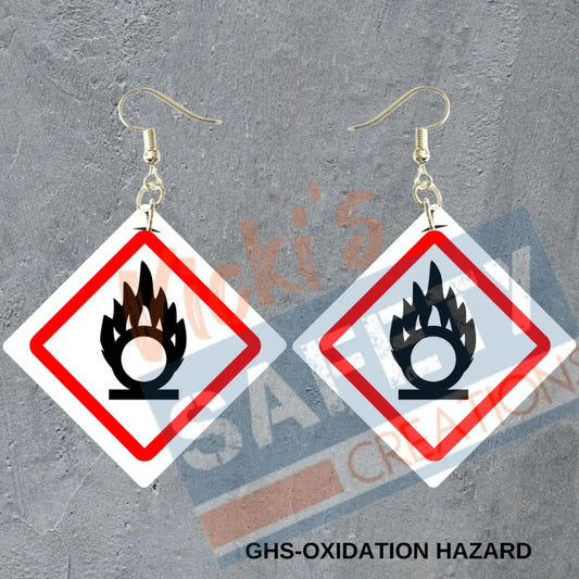 GHS Oxidation Hazard Dangles Earrings