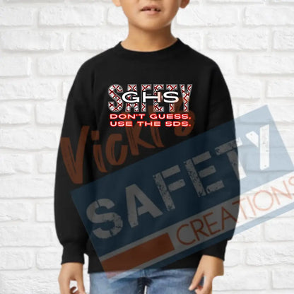 GHS SAFETY (Adult Youth Toddler Infant Sizes) Crew Sweatshirt / YOUTH-XSmall Adult Clothing