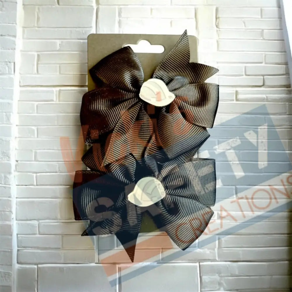 Hair bows-Hard Hats (asst. colors) Black Bow Hair Accessories