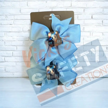 Hair bows-Police Vest (asst. colors) Light Blue Bow Hair Accessories