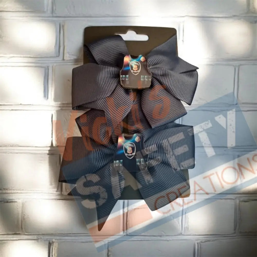 Hair bows-Police Vest (asst. colors) Navy Blue Bow Hair Accessories