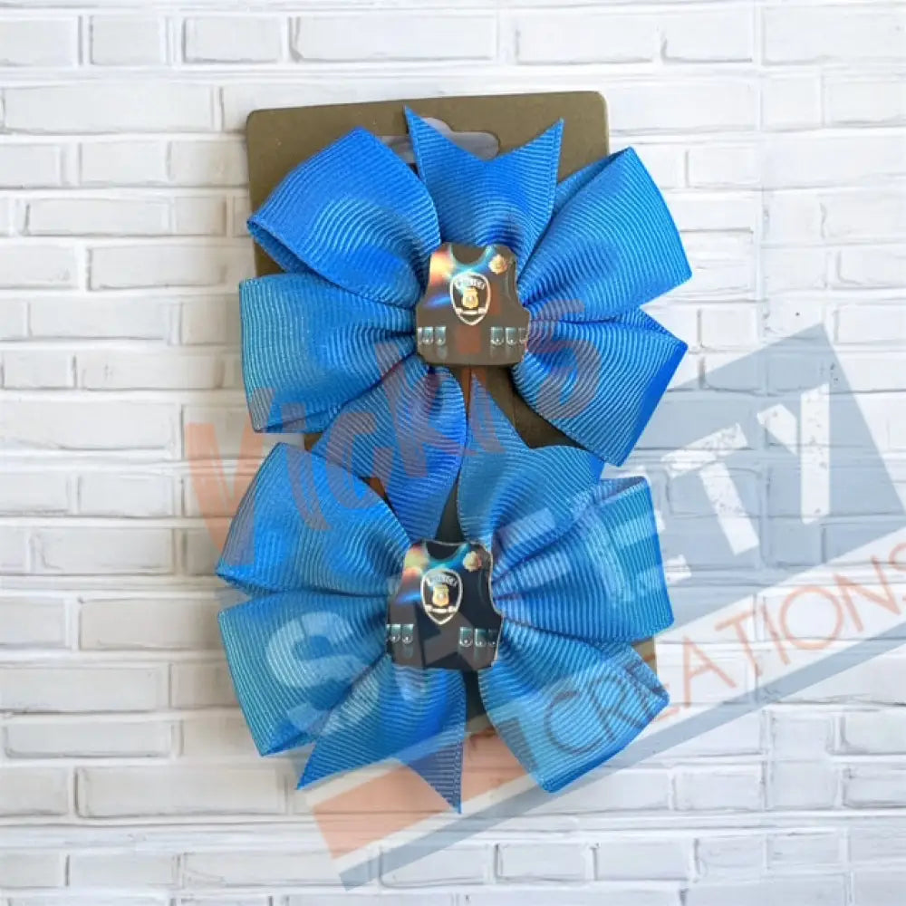 Hair bows-Police Vest (asst. colors) Royal Blue Bow Hair Accessories