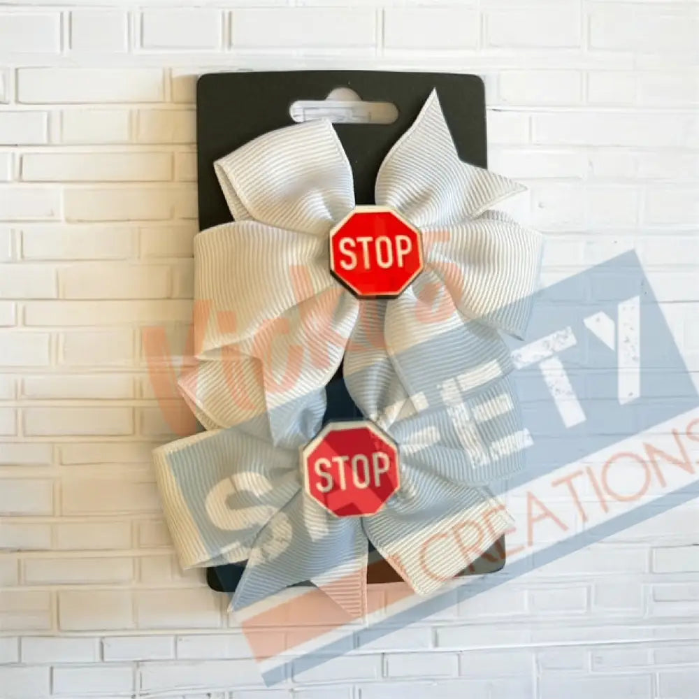 Hair bows-Stop Sign Hair Accessories