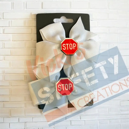 Hair bows-Stop Sign Hair Accessories