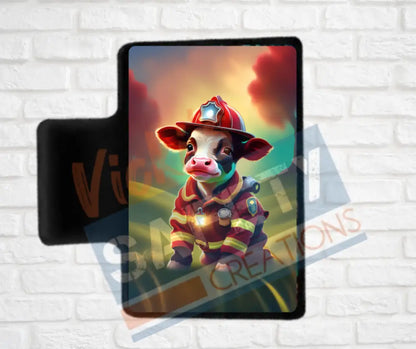 Hair Claw Clips-Cow (asst. health & safety designs) Fire Fighter Cow / 2’’-Small Hair Accessories