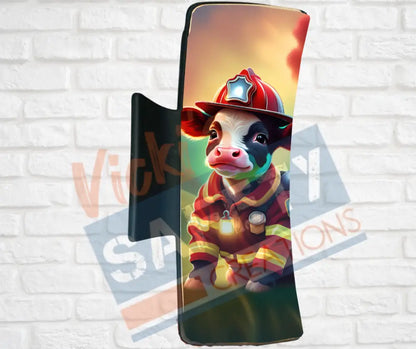 Hair Claw Clips-Cow (asst. health & safety designs) Fire Fighter Cow / 4’’-Large Hair Accessories