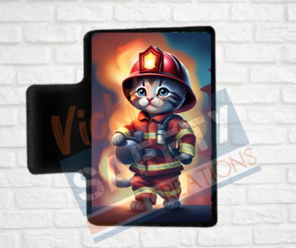 Hair Claw Clips-Kittens (asst. health & safety designs) Fire Fighter Kitten / 2’’-Small Hair Accessories