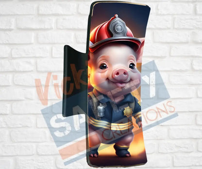 Hair Claw Clips-Piglet (asst. health & safety designs) Fire Fighter Piglet / 4’’-Large Hair Accessories