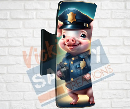 Hair Claw Clips-Piglet (asst. health & safety designs) Officer Piglet / 4’’-Large Hair Accessories