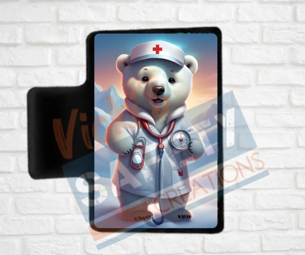 Hair Claw Clips-Polar Bear (asst. health & safety designs) Nurse Polar Bear / 2’’-Small Hair Accessories