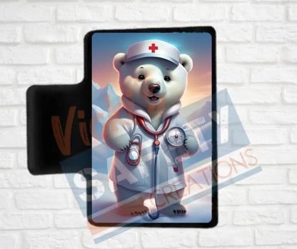 Hair Claw Clips-Polar Bear (asst. health & safety designs) Nurse Polar Bear / 2’’-Small Hair Accessories