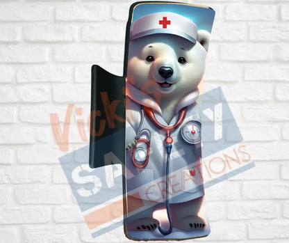 Hair Claw Clips-Polar Bear (asst. health & safety designs) Nurse Polar Bear / 4’’-Large Hair Accessories