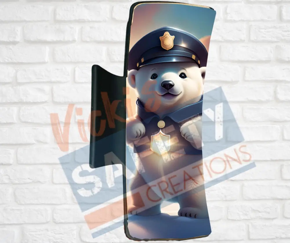 Hair Claw Clips-Polar Bear (asst. health & safety designs) Officer Polar Bear / 4’’-Large Hair Accessories
