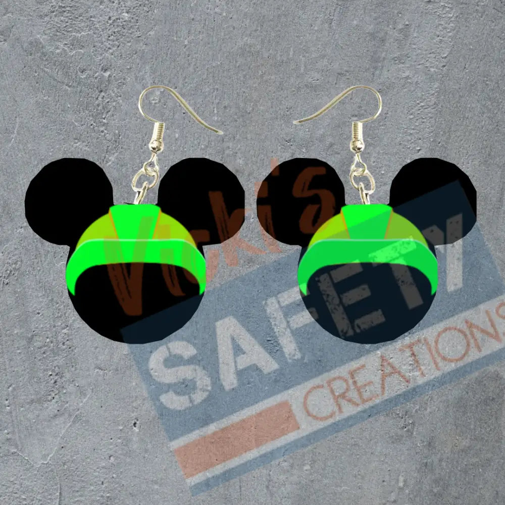 Hard hat mouse head Dangles Earrings