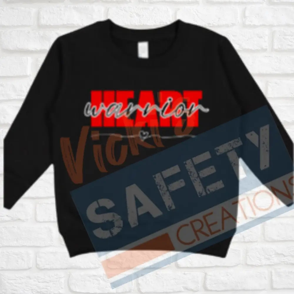 Heart Warrior Tops (Adult Youth Toddler Infant Sizes) Crew Sweatshirt / TODDLER-2T Adult Clothing