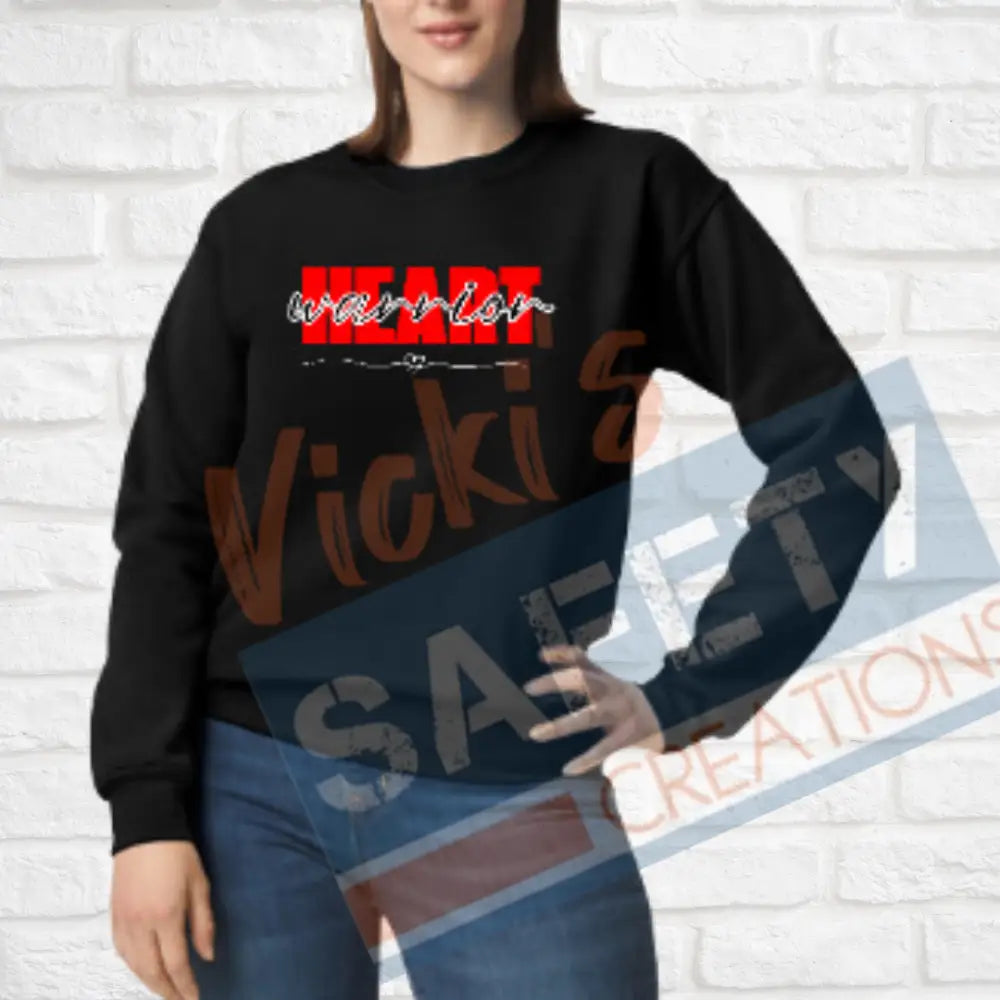 Heart Warrior Tops (Adult Youth Toddler Infant Sizes) Crew Sweatshirt / ADULT-Small Adult Clothing
