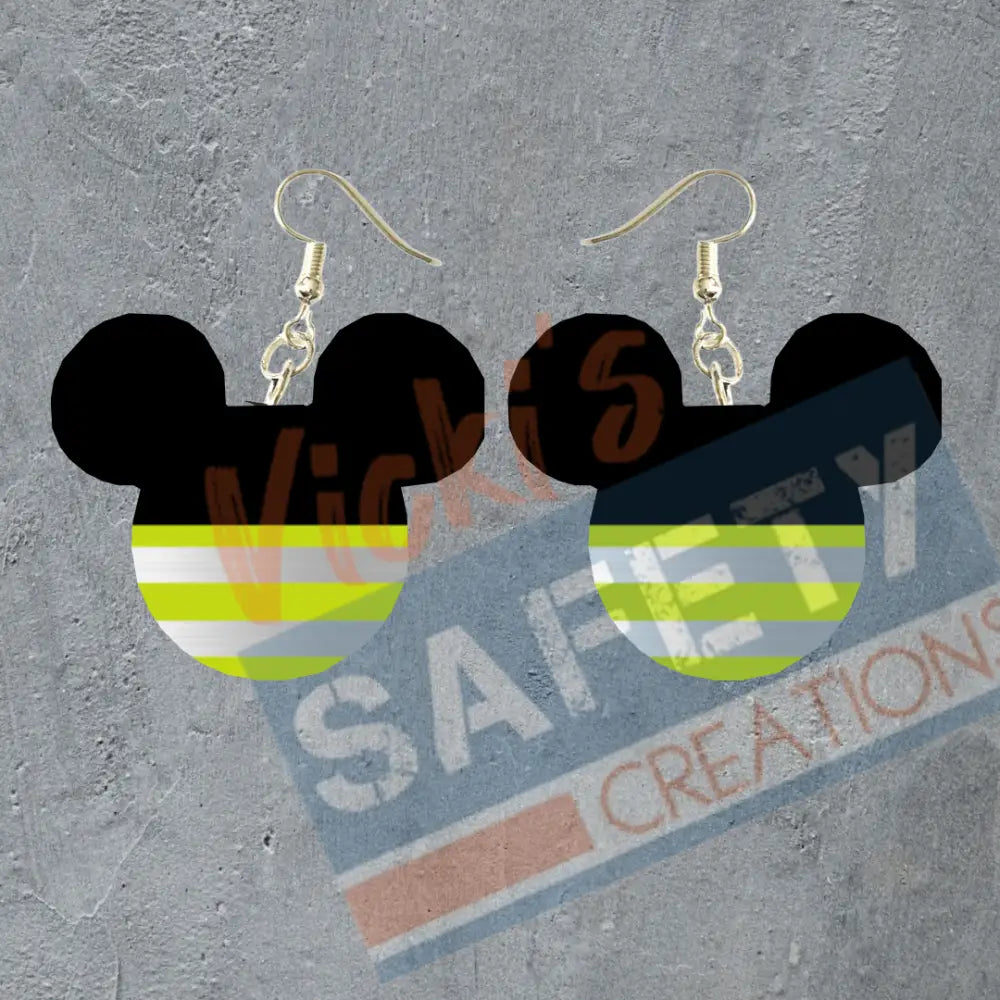 Hi-vis mouse head Dangles Earrings