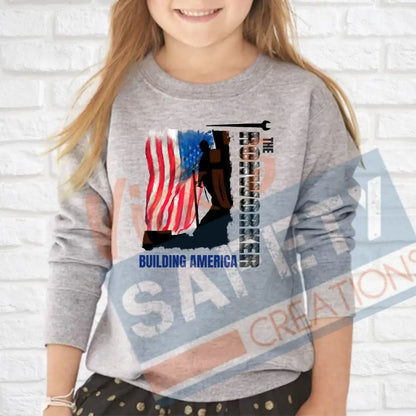 Ironworker Building American (Adult Youth Toddler Infant Sizes) Crew Sweatshirt / TODDLER-2T Adult Clothing