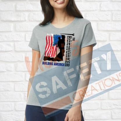 Ironworker Building American (Adult Youth Toddler Infant Sizes) T-shirt/Onesie / LADIES-Small Adult Clothing
