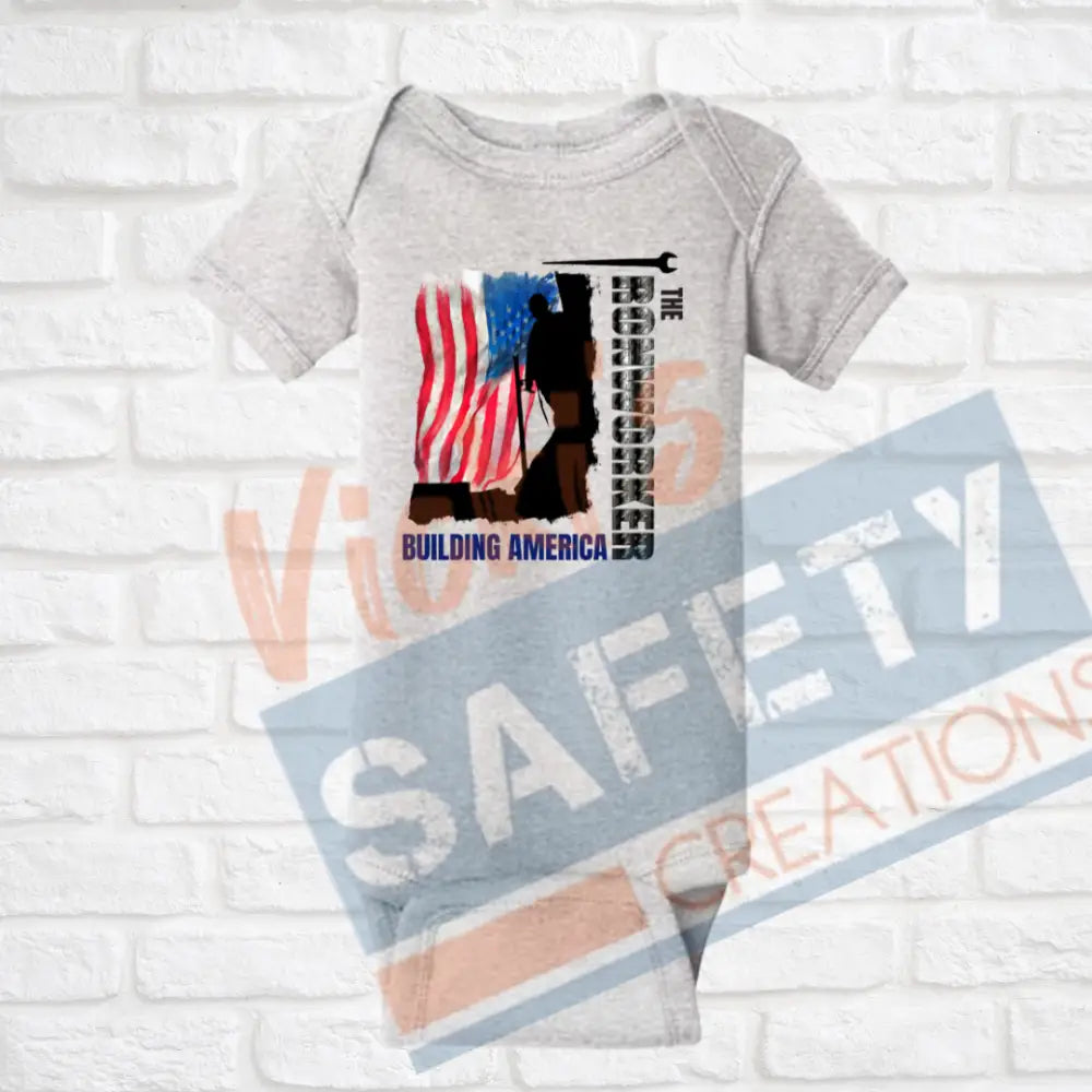 Ironworker Building American (Adult Youth Toddler Infant Sizes) T-shirt/Onesie / INFANT-Newborn Adult Clothing
