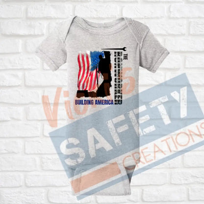 Ironworker Building American (Adult Youth Toddler Infant Sizes) T-shirt/Onesie / INFANT-Newborn Adult Clothing