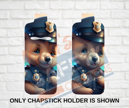 Keychain accessories - Chapstick Holder Lotion Holder Key fob - BEAR Bear Police / Chapstick Holder ONLY Car gift set