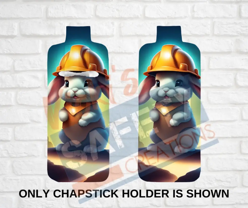 Keychain accessories - Chapstick Holder Lotion Holder Key fob - BUNNY Bunny Hard Hat / Chapstick Holder ONLY Car gift