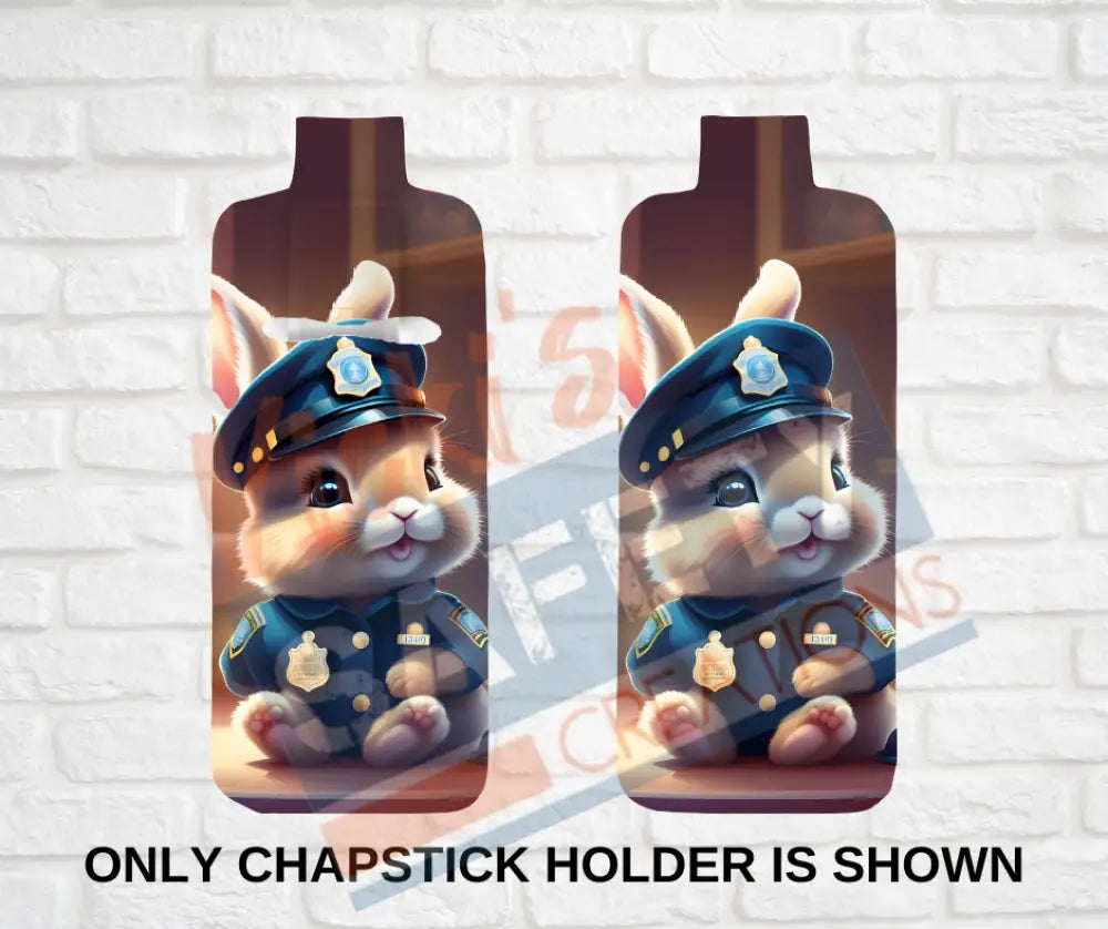 Keychain accessories - Chapstick Holder Lotion Holder Key fob - BUNNY Bunny Police / Chapstick Holder ONLY Car gift set