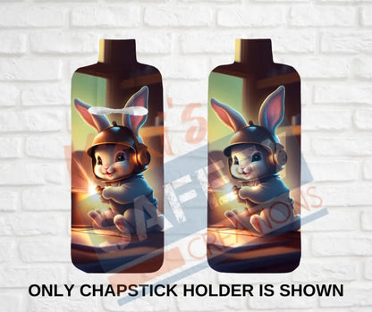 Keychain accessories - Chapstick Holder Lotion Holder Key fob - BUNNY Bunny Welder / Chapstick Holder ONLY Car gift set