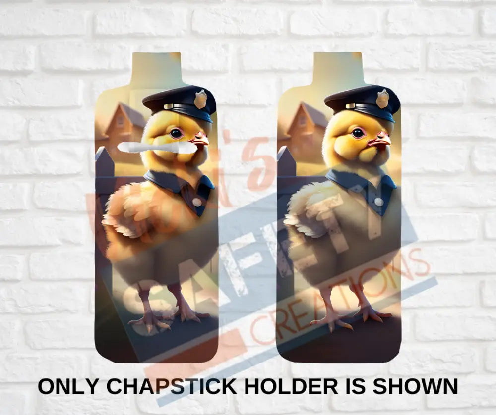 Keychain accessories - Chapstick Holder Lotion Holder Key fob - CHICKEN Chicken Police / Chapstick Holder ONLY Car gift